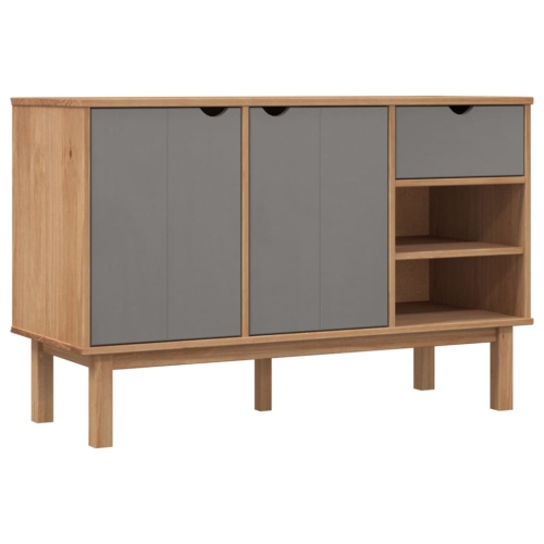VIDAXL  Sideboard Otta And Grey 114X43X73.5 Cm Solid Wood Pine In Brown