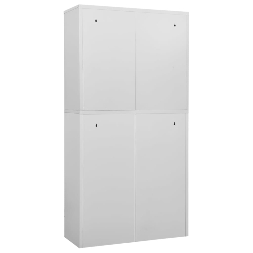 Armoire de bureau vidaXL gris clair 90 x 40 x 40 x 180 cm acier et verre trempé