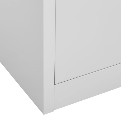 Armoire de bureau vidaXL gris clair 90 x 40 x 40 x 180 cm acier et verre trempé