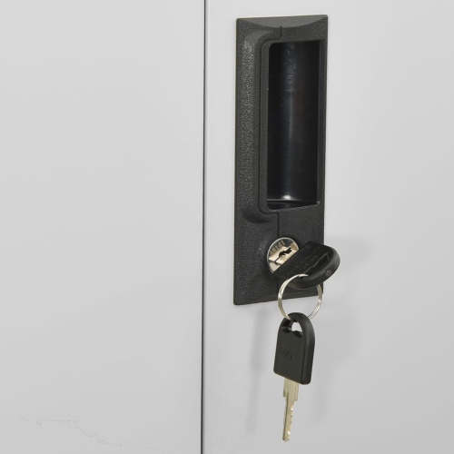 Armoire de bureau vidaXL gris clair 90 x 40 x 40 x 180 cm acier et verre trempé