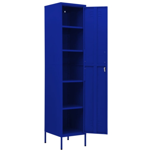 vidaXL Locker Cabinet Navy Blue 35x46x180 cm Steel