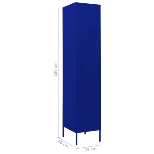 vidaXL Locker Cabinet Navy Blue 35x46x180 cm Steel