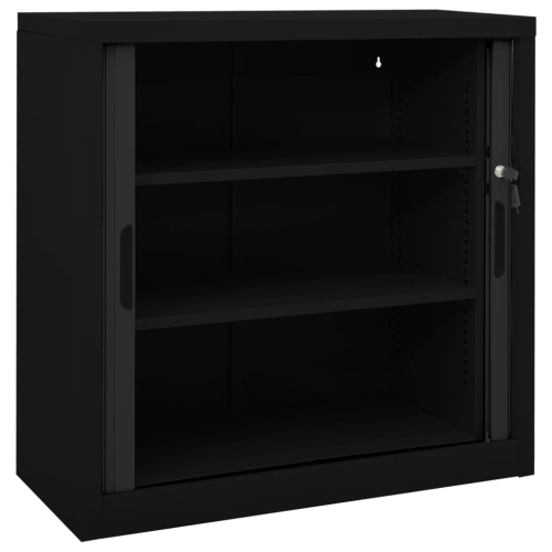 vidaXL Sliding Door Cabinet Black 90x40x90 cm Steel