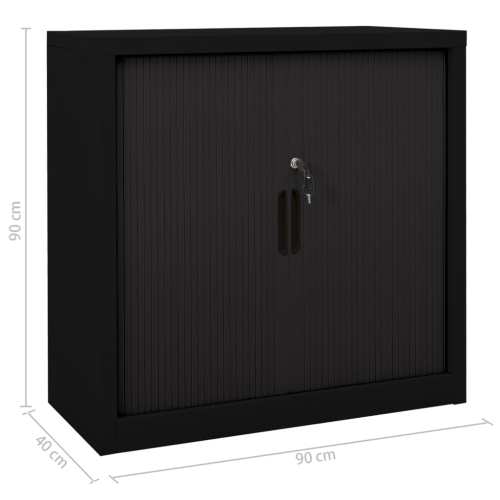 vidaXL Sliding Door Cabinet Black 90x40x90 cm Steel