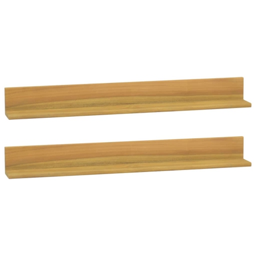 VIDAXL  Wall Shelves 2 PCs 90X10X10 Cm Solid Wood Teak