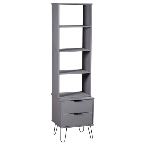 vidaXL Book Cabinet New York Grey Solid Pine Wood