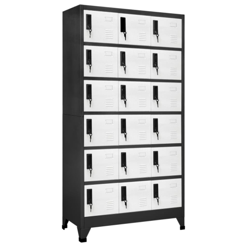VIDAXL  Locker Cabinet Anthracite And 90X40X180 Cm Steel In White
