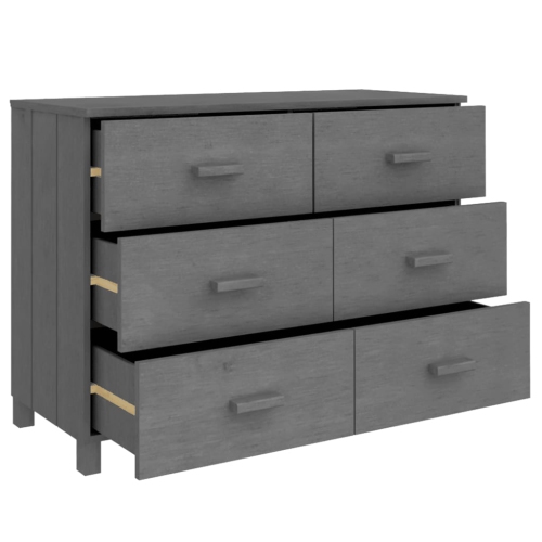 vidaXL Sideboard HAMAR Dark Grey 113x40x80 cm Solid Wood Pine