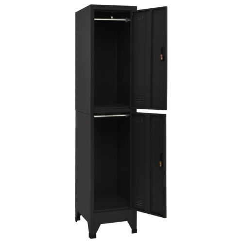 vidaXL Locker Cabinet Black 38x45x180 cm Steel