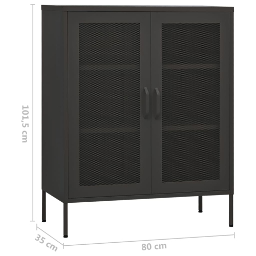 vidaXL Storage Cabinet Anthracite 80x35x101.5 cm Steel