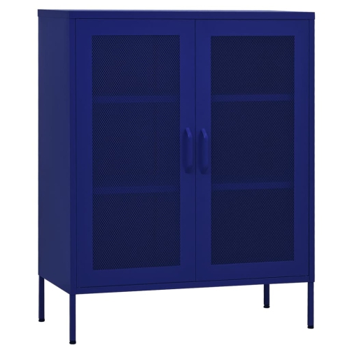 VIDAXL  Storage Cabinet Navy Blue 80X35X101.5 Cm Steel