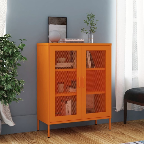 vidaXL Storage Cabinet Orange 80x35x101.5 cm Steel