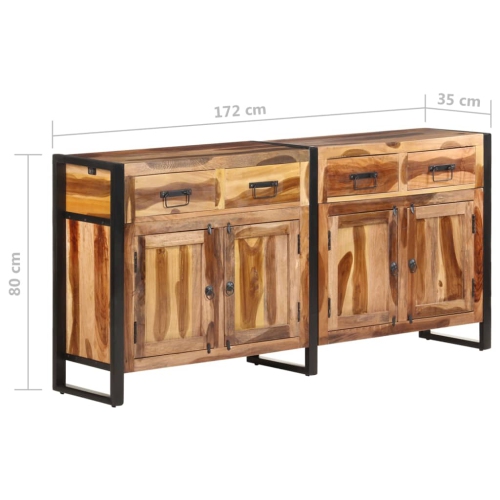 vidaXL Sideboard 172x35x80 cm Solid Acacia Wood with Honey Finish