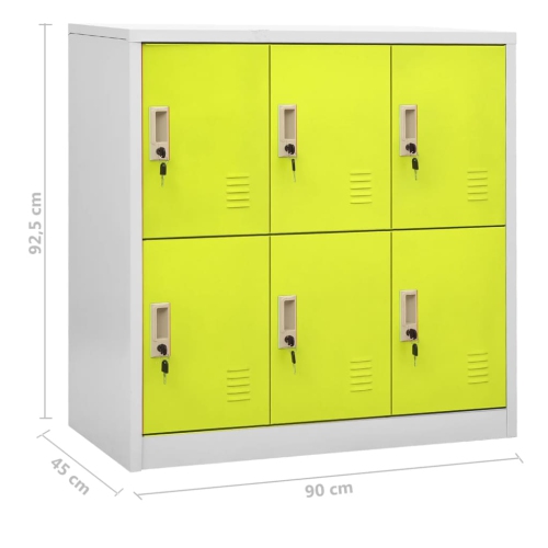 vidaXL Locker Cabinets 5 pcs Light Grey and Green 90x45x92.5 cm Steel