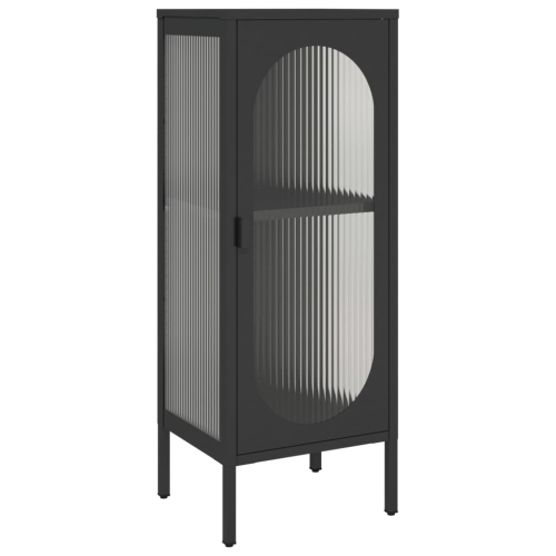VIDAXL  Sideboard 40X35X105 Cm Glass And Steel In Black