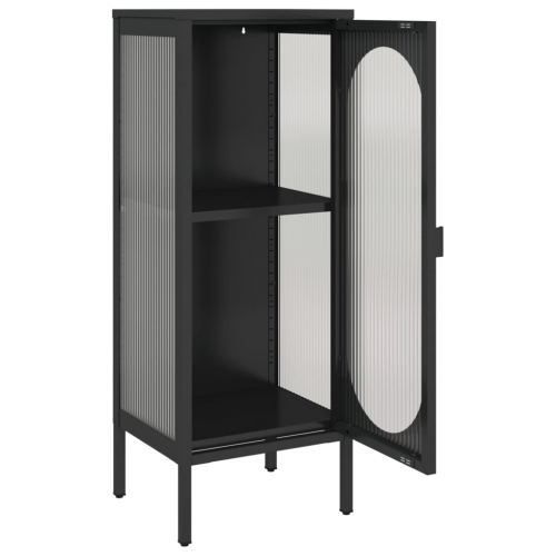vidaXL Sideboard Black 40x35x105 cm Glass and Steel