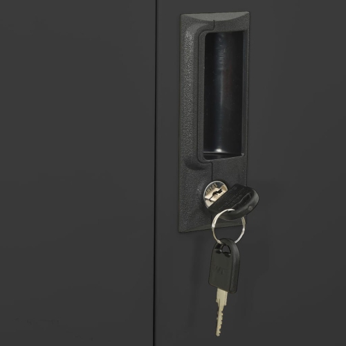 vidaXL Office Cabinet Anthracite 90x40x180 cm Steel and Tempered Glass