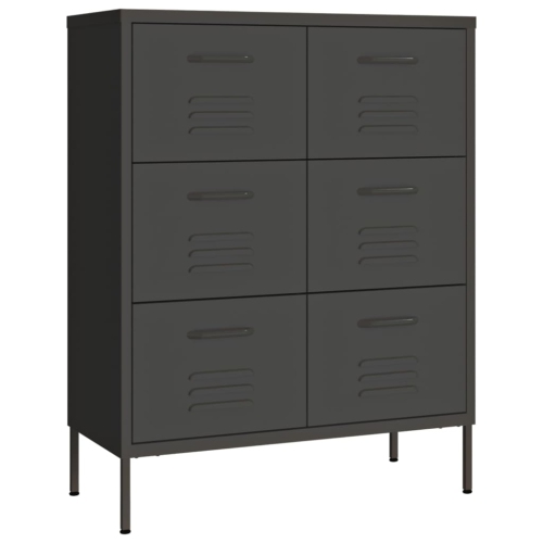 VIDAXL  Drawer Cabinet Anthracite 80X35X101.5 Cm Steel