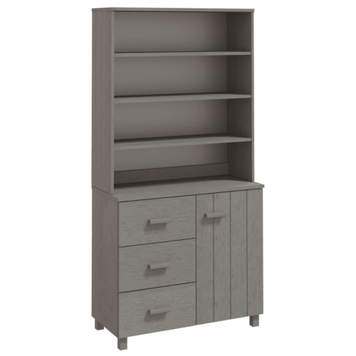 VIDAXL  Highboard Hamar Solid Wood Pine Light In Grey