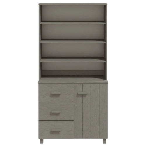 vidaXL Highboard HAMAR Solid Wood Pine Light Grey