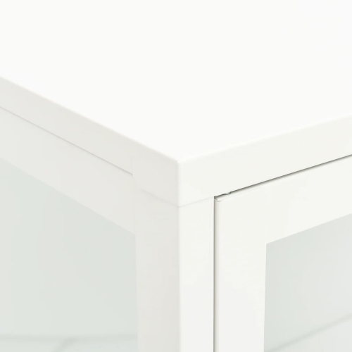 vidaXL Sideboard White 75x35x105 cm Steel and Glass