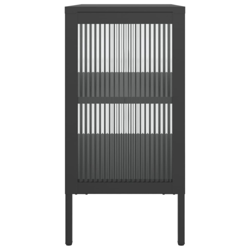vidaXL Sideboard Black 70x35x70 cm Glass and Steel