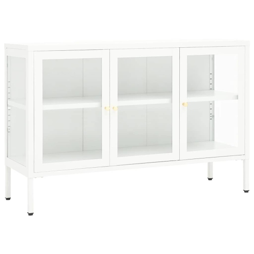 vidaXL Sideboard White 105x35x70 cm Steel and Glass