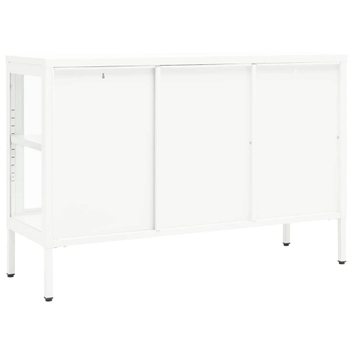 vidaXL Sideboard White 105x35x70 cm Steel and Glass