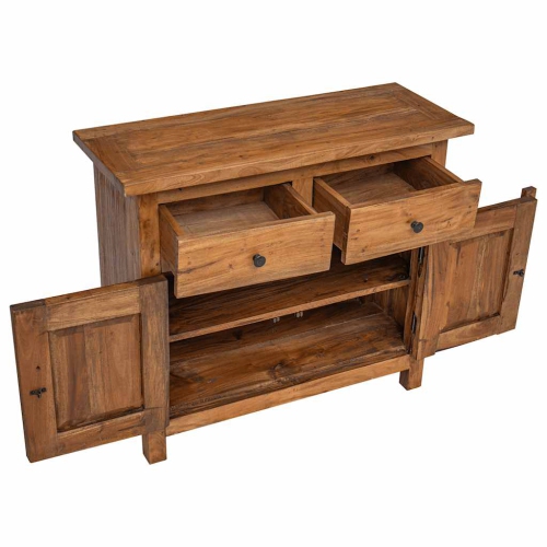 vidaXL Sideboard, Storage Cabinet with 2 Drawers 2 Doors, Solid Reclaimed Wood, 29.5''x11.8''x26''