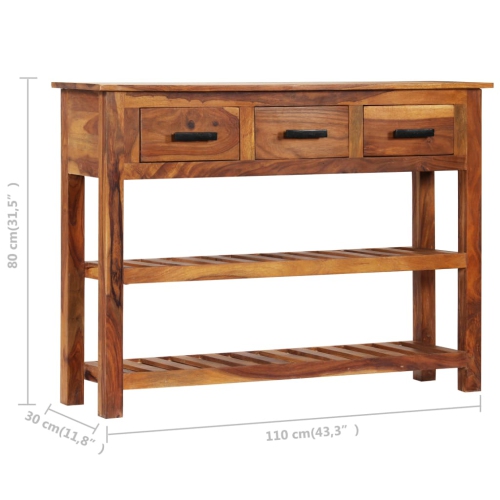 vidaXL Sideboard with 3 Drawers 110x30x80 cm Solid Acacia Wood
