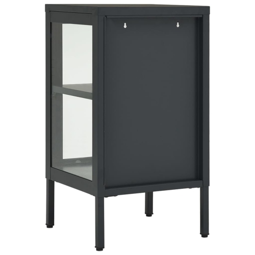 vidaXL Sideboard Anthracite 38x35x70 cm Steel and Glass