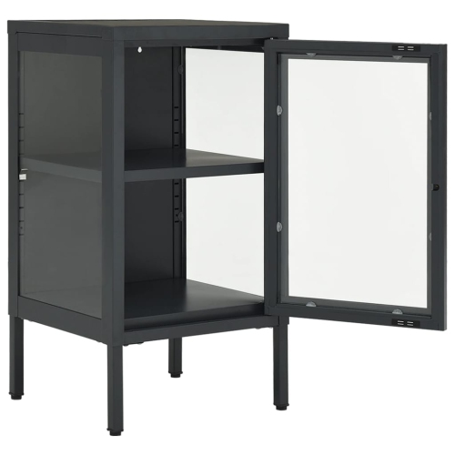 vidaXL Sideboard Anthracite 38x35x70 cm Steel and Glass