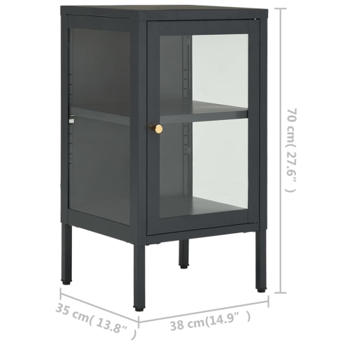 vidaXL Sideboard Anthracite 38x35x70 cm Steel and Glass