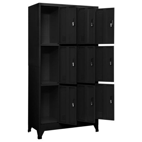 vidaXL Locker Cabinet Black 90x45x180 cm Steel
