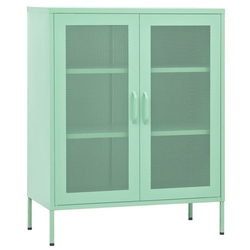 VIDAXL  Storage Cabinet 80X35X101.5 Cm Steel In Mint
