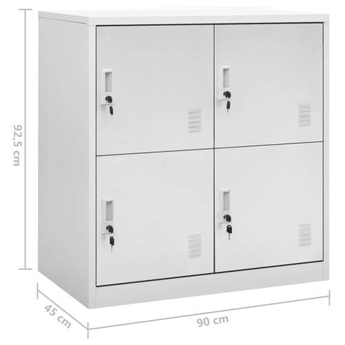 vidaXL Locker Cabinets 2 pcs Light Grey 90x45x92.5 cm Steel