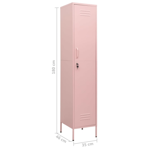 vidaXL Locker Cabinet Pink 35x46x180 cm Steel