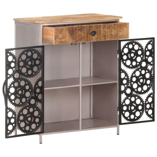 vidaXL Sideboard 60x35x75 cm Rough Mango Wood & Iron