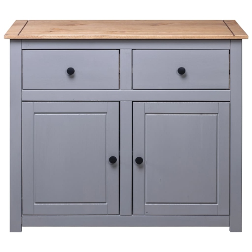 vidaXL Sideboard Grey 93x40x80 cm Solid Pinewood Panama Range