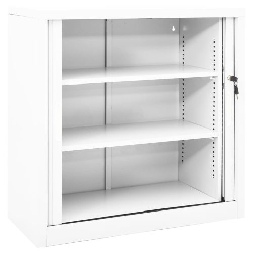 vidaXL Sliding Door Cabinet White 90x40x90 cm Steel