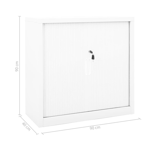 vidaXL Sliding Door Cabinet White 90x40x90 cm Steel
