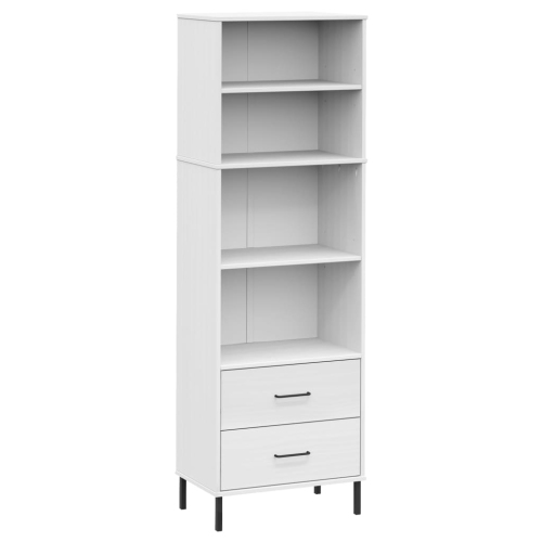 VIDAXL  Bookcase With 2 Drawers 60X35X180 Cm Solid Wood Oslo In White