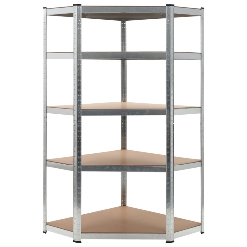 VIDAXL  Storage Shelf 90X90X180 Cm Steel And Mdf In Silver
