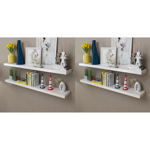 vidaXL Wall Shelves 4 pcs White 120 cm
