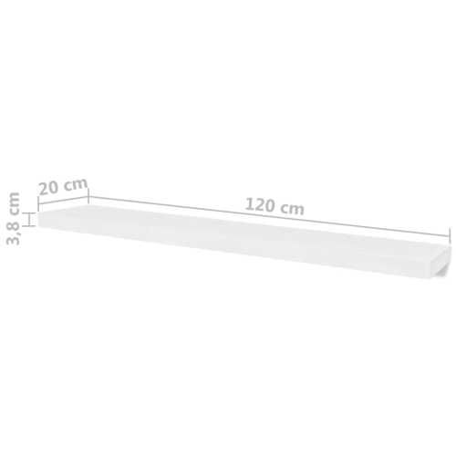 vidaXL Wall Shelves 4 pcs White 120 cm