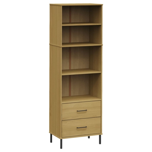 vidaXL Bookcase with 2 Drawers Brown 60x35x180 cm Solid Wood OSLO