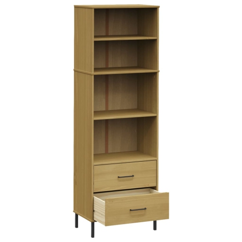 vidaXL Bookcase with 2 Drawers Brown 60x35x180 cm Solid Wood OSLO