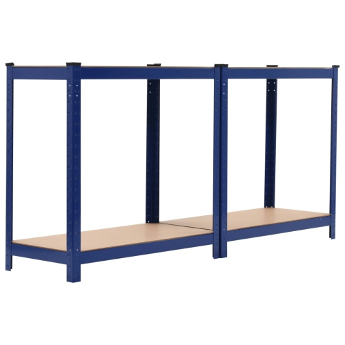 vidaXL Storage Shelves 2 pcs Blue 80x40x160 cm Steel and MDF