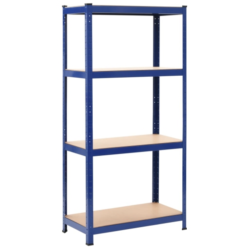 VIDAXL  Storage Shelf 80X40X160 Cm Steel And Mdf In Blue