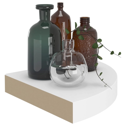 Tablette en coin flottante blanche de 25 x 25 x 25 x 3,8&nbsp;cm de vidaXL